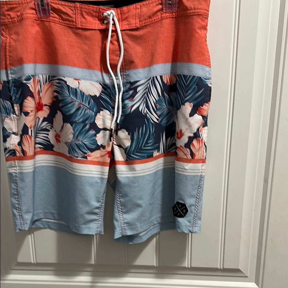 No Boundaries Red and Blue Board Shorts Swimwear